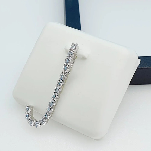 "925 Sterling Silver Cubic Zirconia Initial Pendant, UU1P6A6176 - Picture 7 of 10